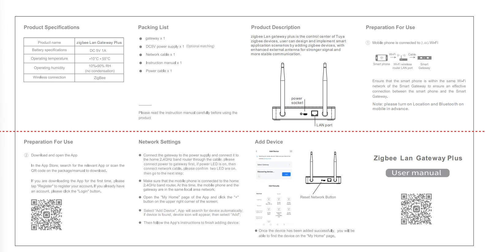 Tuya ZigBee 3.0 Naqilli Dual Antenalı Gateway (Şlüz)