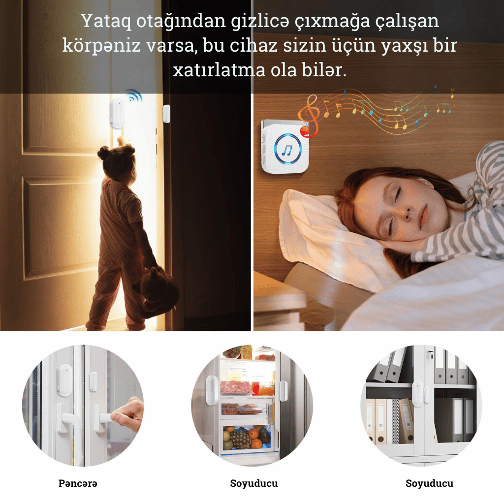 Simsiz Qapı və Pəncərə Xəbərdarlıq Siqnalı (433 MHz)