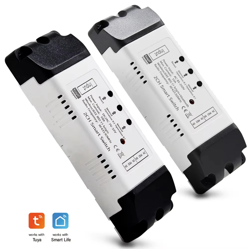 2 kanallı Tuya WiFi + RF433 ağıllı rele
