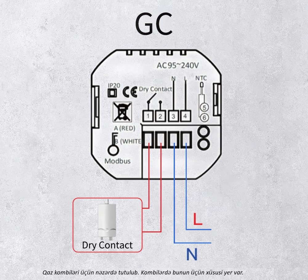 MOES WiFi Ağıllı Kombi Termostatı (GC BHT-009)