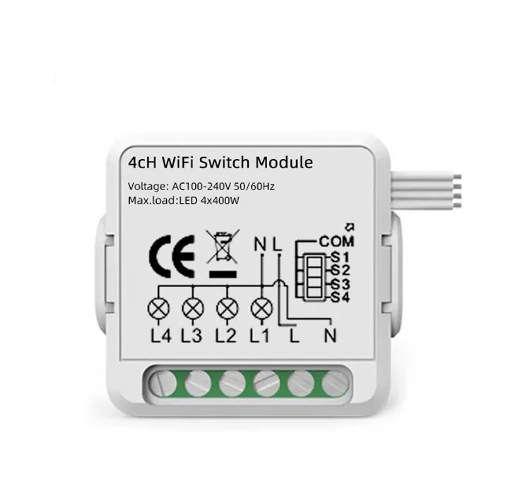 Ağıllı elektrik yandırıb söndürmə 4 çıxışlı rele(rels)