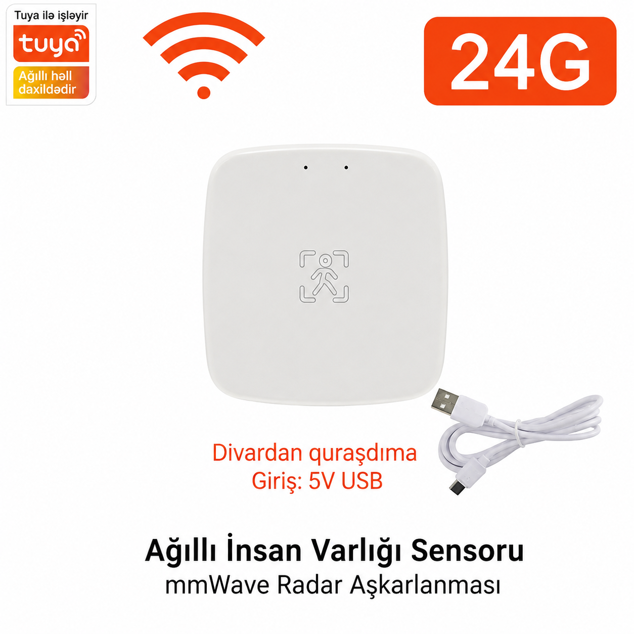 Tuya WiFI İnsan Varlığı Sensoru - 24G Radar