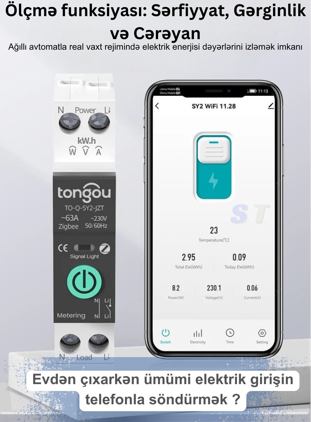 Ağıllı ZigBee Avtomat Tongou, SY2