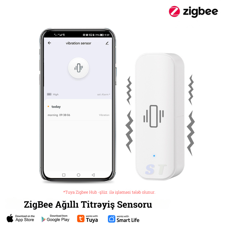 Ağıllı Titrəyiş sensoru, Tuya ZigBee