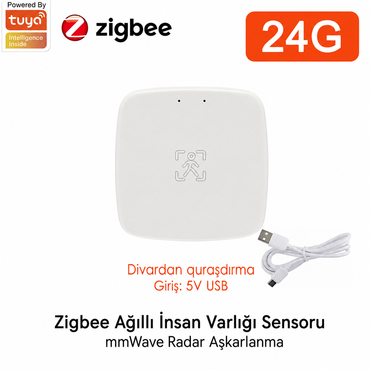 Tuya Zigbee İnsan Varlığı Sensoru - 24G Radar