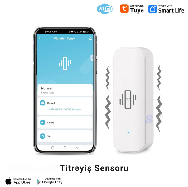 Ağıllı Titrəyiş sensoru, Tuya WiFi