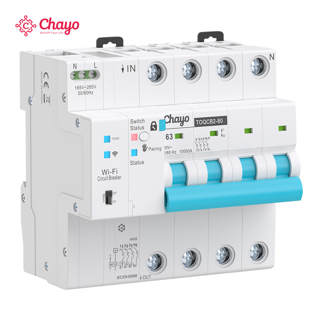 Tuya 4P 63A Üçfazalı WiFi MCB Avtomat, Enerji Ölçümü